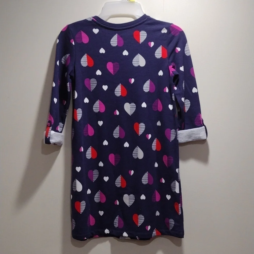 Gymboree Girl’s Multicolor Heart Print Long Sleeve Dress - Size 10 - Adorable